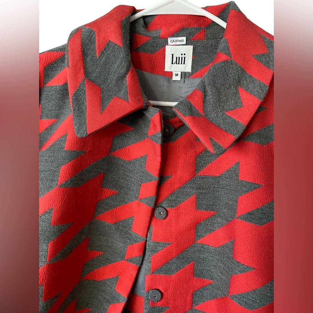 Luii Red/grey houndstooth Jacket. M - Picture 5 of 5